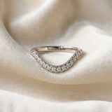 White gold Curved Pavé Round Diamond Eternity Band with Shared Prong Setting_24