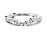 White gold Curved Pavé Round Diamond Eternity Band with U-Prong Setting_12