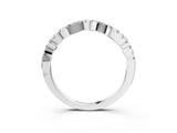 White gold Curved Pavé Round Diamond Eternity Band with U-Prong Setting_15