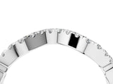 White gold Curved Pavé Round Diamond Eternity Band with U-Prong Setting_16