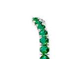 White gold Curved Pavé Round Emerald Wedding Band with Shared Prong Setting_11