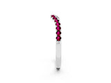 White gold Curved Pavé Round Garnet Wedding Band with Shared Prong Setting_8