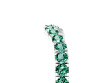 White gold Curved Pavé Round Green Sapphire Wedding Band with Shared Prong Setting_11
