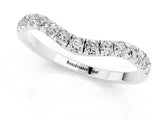 White gold Curved Pavé Round Moissanite Wedding Band with Shared Prong Setting_7