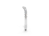 White gold Curved Pavé Round Moissanite Wedding Band with Shared Prong Setting_8