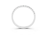 White gold Curved Pavé Round Moissanite Wedding Band with Shared Prong Setting_9