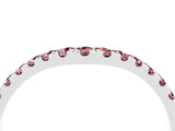 White gold Curved Pavé Round Morganite Wedding Band with Shared Prong Setting_10