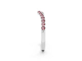 White gold Curved Pavé Round Morganite Wedding Band with Shared Prong Setting_8