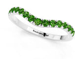 White gold Curved Pavé Round Peridot Wedding Band with Shared Prong Setting_7