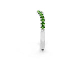 White gold Curved Pavé Round Peridot Wedding Band with Shared Prong Setting_8
