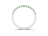 White gold Curved Pavé Round Peridot Wedding Band with Shared Prong Setting_9