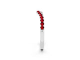 White gold Curved Pavé Round Ruby Wedding Band with Shared Prong Setting_8