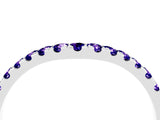 White gold Curved Pavé Round Tanzanite Wedding Band with Shared Prong Setting_10