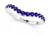 White gold Curved Pavé Round Tanzanite Wedding Band with Shared Prong Setting_7