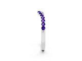 White gold Curved Pavé Round Tanzanite Wedding Band with Shared Prong Setting_8