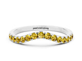 White gold Curved Pavé Round Yellow Sapphire Wedding Band with Shared Prong Setting_18