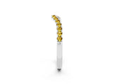 White gold Curved Pavé Round Yellow Sapphire Wedding Band with Shared Prong Setting_20