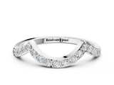 White gold Curved Pave Round Diamond Contour Band with Shared Prong Setting_6
