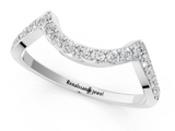 White gold Curved Pave Round Diamond Contour Band with Shared Prong Setting_7