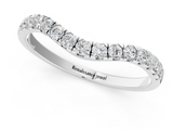 White gold Curved Pave Round Diamond Wedding Band with Shared Prong Setting_105