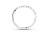 White gold Curved Pave Round Diamond Wedding Band with Shared Prong Setting_107