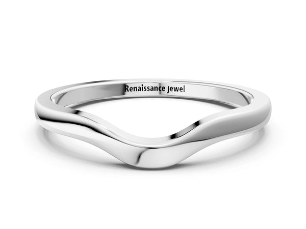 Silver Curved Plain Band