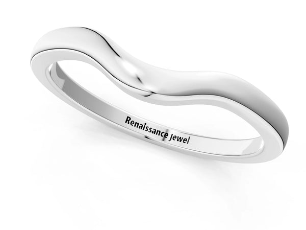 Platinum Curved Plain Band