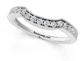 White gold Curved Round Diamond Band with Milgrain Pavé Setting_13