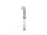 White gold Curved Round Diamond Band with Milgrain Pavé Setting_14
