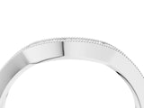 White gold Curved Round Diamond Band with Milgrain Pavé Setting_16