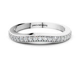 White gold Curved Round Diamond Band with Pavé Setting_2