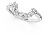 White gold Curved Round Diamond Pave Band with Prong Setting_13