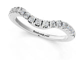 White gold Curved Round Diamond Wedding Band with Pavé Setting and Shared Prong_13
