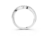 White gold Curved Round Diamond Wedding Band with Pavé Setting and Shared Prong_15
