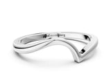 White gold Curved Solitaire Band with Round Stone Setting_46
