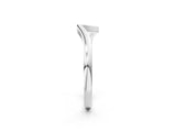 White gold Curved Solitaire Band with Round Stone Setting_48