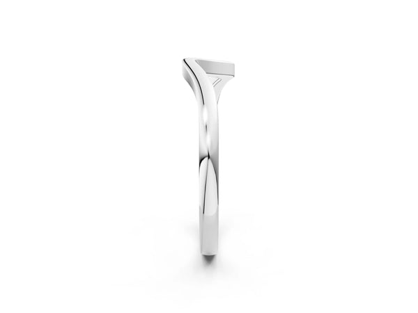 Platinum Curved Solitaire Band with Round Stone Setting