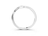 White gold Curved Solitaire Band with Round Stone Setting_49