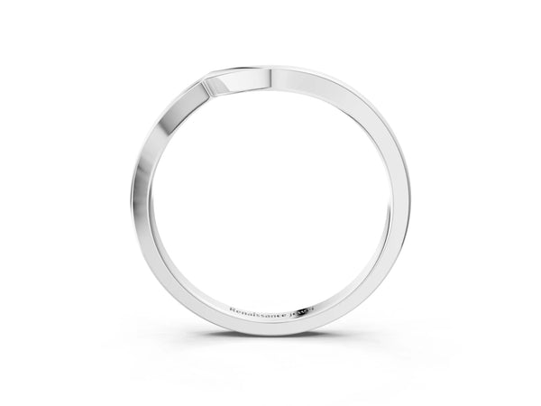 Platinum Curved Solitaire Band with Round Stone Setting
