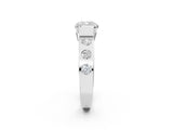 White gold Cushion Brilliant Channel-Set Diamond Ring with Bezel Prong Setting_20