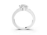White gold Cushion Brilliant Channel-Set Diamond Ring with Bezel Prong Setting_21