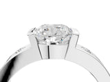 White gold Cushion Brilliant Channel-Set Diamond Ring with Bezel Prong Setting_22