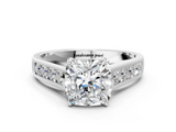 White gold Cushion Brilliant Channel-Set Solitaire Ring with Four-Prong Setting_37