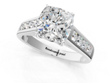 White gold Cushion Brilliant Channel-Set Solitaire Ring with Four-Prong Setting_38