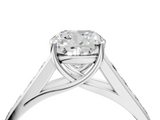 White gold Cushion Brilliant Channel-Set Solitaire Ring with Four-Prong Setting_40