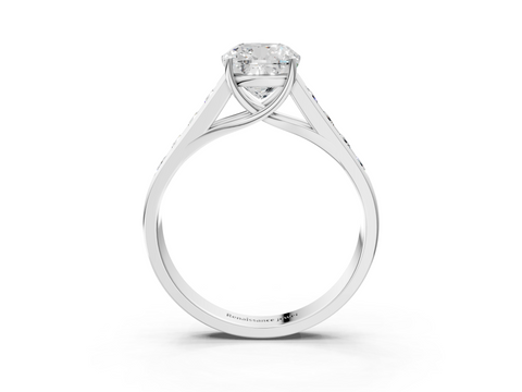 White gold Cushion Brilliant Channel-Set Solitaire Ring with Four-Prong Setting_40