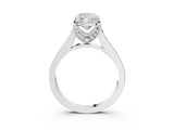 White gold Cushion Brilliant Cut Diamond Engagement Ring with Pavé Band and Four-Prong Setting_84