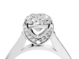White gold Cushion Brilliant Cut Diamond Engagement Ring with Pavé Band and Four-Prong Setting_85