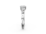 White gold Cushion Brilliant Cut Diamond Five-Stone Prong Set Engagement Ring with Channel Band_23