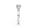 White gold Cushion Brilliant Diamond Five-Stone Engagement Ring with Prong Setting on a Classic Band_41